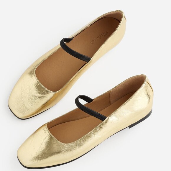 Madewell Greta Ballet Flats - Gold Metallic - Picture 1 of 9